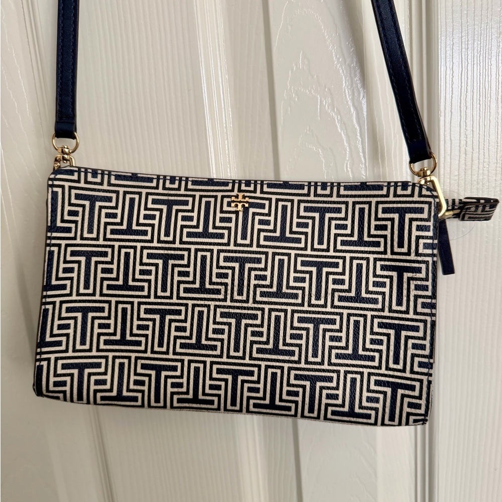 Tory Burch T Monogram Jacquard Zip Crossbody